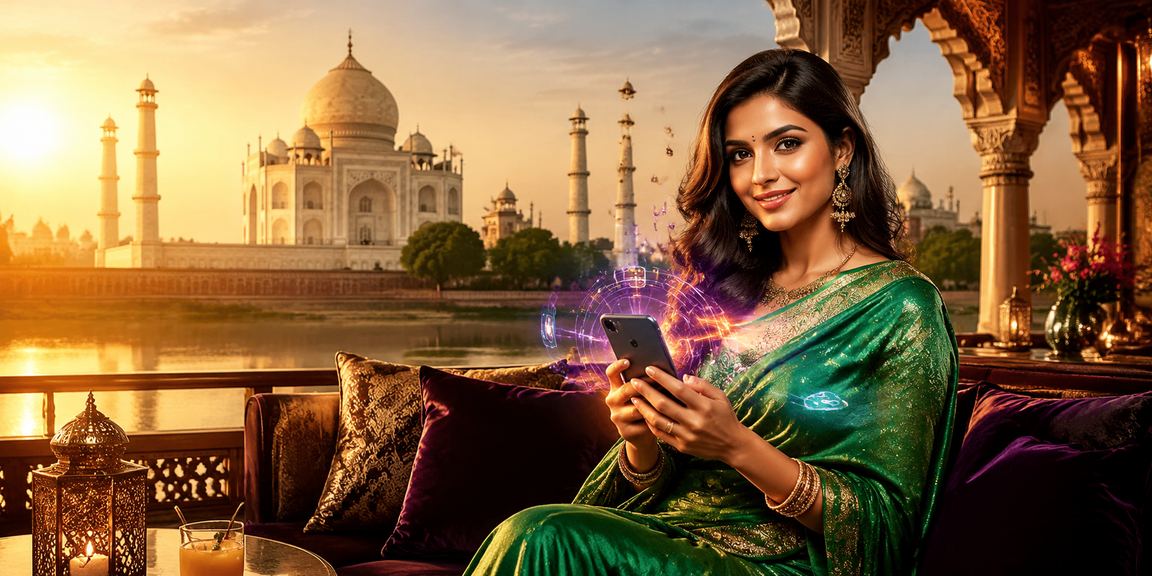 Person using mobile device to place online bets comfortably